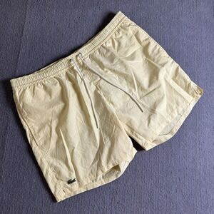 Lacoste Shorts Mens XL‎ Shorts Swimwear Lightweight Swim Trunks Striped Yellow